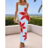 imageZESICA Womens Summer Bodycon Maxi Dresses 2025 Floral Spaghetti Strap Square Neck Sleeveless Boho Beach Long DressesLight Blue