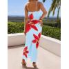 imageZESICA Womens Summer Bodycon Maxi Dresses 2025 Floral Spaghetti Strap Square Neck Sleeveless Boho Beach Long DressesLight Blue