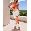 imageZESICA Womens Summer Bodycon Maxi Dresses 2025 Floral Spaghetti Strap Square Neck Sleeveless Boho Beach Long DressesOrange