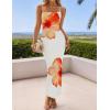 imageZESICA Womens Summer Bodycon Maxi Dresses 2025 Floral Spaghetti Strap Square Neck Sleeveless Boho Beach Long DressesOrange