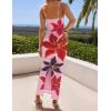 imageZESICA Womens Summer Bodycon Maxi Dresses 2025 Floral Spaghetti Strap Square Neck Sleeveless Boho Beach Long DressesPink