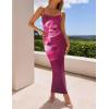 imageZESICA Womens Summer Bodycon Maxi Dresses 2025 Floral Spaghetti Strap Square Neck Sleeveless Boho Beach Long DressesPurple Red