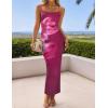 imageZESICA Womens Summer Bodycon Maxi Dresses 2025 Floral Spaghetti Strap Square Neck Sleeveless Boho Beach Long DressesPurple Red