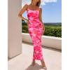 imageZESICA Womens Summer Bodycon Maxi Dresses 2025 Floral Spaghetti Strap Square Neck Sleeveless Boho Beach Long DressesRose