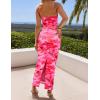 imageZESICA Womens Summer Bodycon Maxi Dresses 2025 Floral Spaghetti Strap Square Neck Sleeveless Boho Beach Long DressesRose