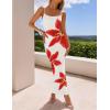 imageZESICA Womens Summer Bodycon Maxi Dresses 2025 Floral Spaghetti Strap Square Neck Sleeveless Boho Beach Long DressesWhite