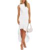 imageZESICA Womens 2025 Summer Ruched Bodycon Dress Sleeveless Backless Ruffle Mermaid Cocktail Wedding Party DressesWhite
