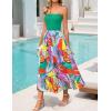imageZESICA Womens 2025 Summer Boho Strapless Midi Dress Off Shoulder Polka Dot Printed Flowy A Line Long Dresses with PocketsAqua