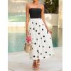 imageZESICA Womens 2025 Summer Boho Strapless Midi Dress Off Shoulder Polka Dot Printed Flowy A Line Long Dresses with PocketsBlack