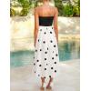 imageZESICA Womens 2025 Summer Boho Strapless Midi Dress Off Shoulder Polka Dot Printed Flowy A Line Long Dresses with PocketsBlack