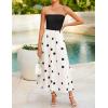 imageZESICA Womens 2025 Summer Boho Strapless Midi Dress Off Shoulder Polka Dot Printed Flowy A Line Long Dresses with PocketsBlack