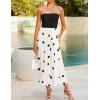 imageZESICA Womens 2025 Summer Boho Strapless Midi Dress Off Shoulder Polka Dot Printed Flowy A Line Long Dresses with PocketsBlack