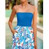 imageZESICA Womens 2025 Summer Boho Strapless Midi Dress Off Shoulder Polka Dot Printed Flowy A Line Long Dresses with PocketsBlue