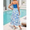 imageZESICA Womens 2025 Summer Boho Strapless Midi Dress Off Shoulder Polka Dot Printed Flowy A Line Long Dresses with PocketsBlue