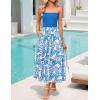 imageZESICA Womens 2025 Summer Boho Strapless Midi Dress Off Shoulder Polka Dot Printed Flowy A Line Long Dresses with PocketsBlue