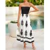 imageZESICA Womens 2025 Summer Boho Strapless Midi Dress Off Shoulder Polka Dot Printed Flowy A Line Long Dresses with PocketsDim