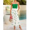 imageZESICA Womens 2025 Summer Boho Strapless Midi Dress Off Shoulder Polka Dot Printed Flowy A Line Long Dresses with PocketsGreen