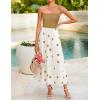 imageZESICA Womens 2025 Summer Boho Strapless Midi Dress Off Shoulder Polka Dot Printed Flowy A Line Long Dresses with PocketsKhaki