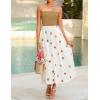imageZESICA Womens 2025 Summer Boho Strapless Midi Dress Off Shoulder Polka Dot Printed Flowy A Line Long Dresses with PocketsKhaki