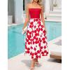 imageZESICA Womens 2025 Summer Boho Strapless Midi Dress Off Shoulder Polka Dot Printed Flowy A Line Long Dresses with PocketsRed