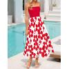 imageZESICA Womens 2025 Summer Boho Strapless Midi Dress Off Shoulder Polka Dot Printed Flowy A Line Long Dresses with PocketsRed