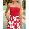 imageZESICA Womens 2025 Summer Boho Strapless Midi Dress Off Shoulder Polka Dot Printed Flowy A Line Long Dresses with PocketsRed