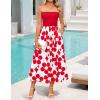 imageZESICA Womens 2025 Summer Boho Strapless Midi Dress Off Shoulder Polka Dot Printed Flowy A Line Long Dresses with PocketsRed