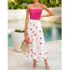 imageZESICA Womens 2025 Summer Boho Strapless Midi Dress Off Shoulder Polka Dot Printed Flowy A Line Long Dresses with PocketsRose