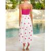 imageZESICA Womens 2025 Summer Boho Strapless Midi Dress Off Shoulder Polka Dot Printed Flowy A Line Long Dresses with PocketsRose