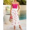 imageZESICA Womens 2025 Summer Boho Strapless Midi Dress Off Shoulder Polka Dot Printed Flowy A Line Long Dresses with PocketsRose