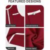 imageZESICA Womens 2025 Summer Sleeveless Mini Dress Crewneck Button Knit Color Block Bodycon Party Short Dresses with PocketsDarkred