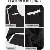 imageZESICA Womens 2025 Summer Sleeveless Mini Dress Crewneck Button Knit Color Block Bodycon Party Short Dresses with PocketsDim