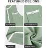 imageZESICA Womens 2025 Summer Sleeveless Mini Dress Crewneck Button Knit Color Block Bodycon Party Short Dresses with PocketsLightgreen