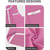 imageZESICA Womens 2025 Summer Sleeveless Mini Dress Crewneck Button Knit Color Block Bodycon Party Short Dresses with PocketsPink