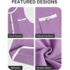imageZESICA Womens 2025 Summer Sleeveless Mini Dress Crewneck Button Knit Color Block Bodycon Party Short Dresses with PocketsPurple