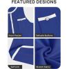 imageZESICA Womens 2025 Summer Sleeveless Mini Dress Crewneck Button Knit Color Block Bodycon Party Short Dresses with PocketsRoyalblue