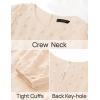 imageZESICA Womens Spring Long Sleeve Maxi Dresses Casual Crew Neck Swiss Dot Tiered Flowy A Line Wedding Guest DressBeige