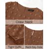 imageZESICA Womens Spring Long Sleeve Maxi Dresses Casual Crew Neck Swiss Dot Tiered Flowy A Line Wedding Guest DressBrown