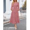 imageZESICA Womens Spring Long Sleeve Maxi Dresses Casual Crew Neck Swiss Dot Tiered Flowy A Line Wedding Guest DressDusty Pink