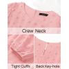 imageZESICA Womens Spring Long Sleeve Maxi Dresses Casual Crew Neck Swiss Dot Tiered Flowy A Line Wedding Guest DressPink