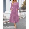 imageZESICA Womens Spring Long Sleeve Maxi Dresses Casual Crew Neck Swiss Dot Tiered Flowy A Line Wedding Guest DressPurple