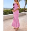 imageZESICA Womens Summer Elegant Off Shoulder Maxi Dress 2025 Sleeveless Mermaid Bodycon Wedding Party Long DressesPink