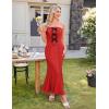 imageZESICA Womens Summer Elegant Off Shoulder Maxi Dress 2025 Sleeveless Mermaid Bodycon Wedding Party Long DressesRed