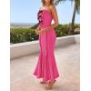 imageZESICA Womens Summer Elegant Off Shoulder Maxi Dress 2025 Sleeveless Mermaid Bodycon Wedding Party Long DressesRose