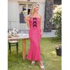 imageZESICA Womens Summer Elegant Off Shoulder Maxi Dress 2025 Sleeveless Mermaid Bodycon Wedding Party Long DressesRose