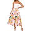 imageZESICA Womens 2025 Summer Boho Strapless Midi Dress Off Shoulder Polka Dot Printed Flowy A Line Long Dresses with PocketsWhite