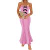 imageZESICA Womens Summer Elegant Off Shoulder Maxi Dress 2025 Sleeveless Mermaid Bodycon Wedding Party Long DressesPink