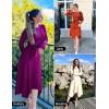 imageZESICA Womens 2025 Spring Long Sleeve Crewneck Ribbed Knit High Waist Midi Sweater Dresses with BeltWine