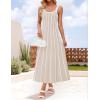 imageZESICA Womens 2025 Summer Sleeveless Striped Midi Dresses Casual A Line Swing Knit Long Dress Beach Vacation ClothesApricot