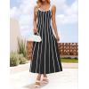 imageZESICA Womens 2025 Summer Sleeveless Striped Midi Dresses Casual A Line Swing Knit Long Dress Beach Vacation ClothesBlack